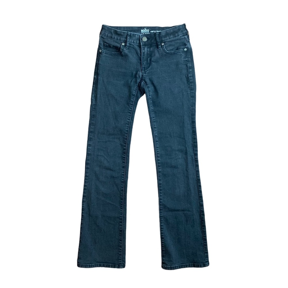 Black Bootcut Flared Low-Waist Jeans